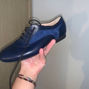 Blue Suede/Leather soft sole LaDuca character oxfords